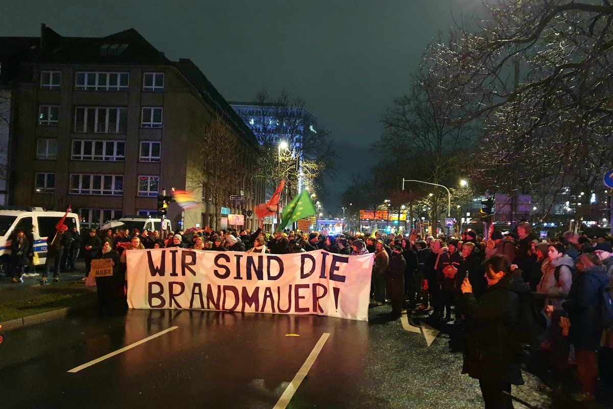 Demonstration in Düsseldorf Anfang 2025