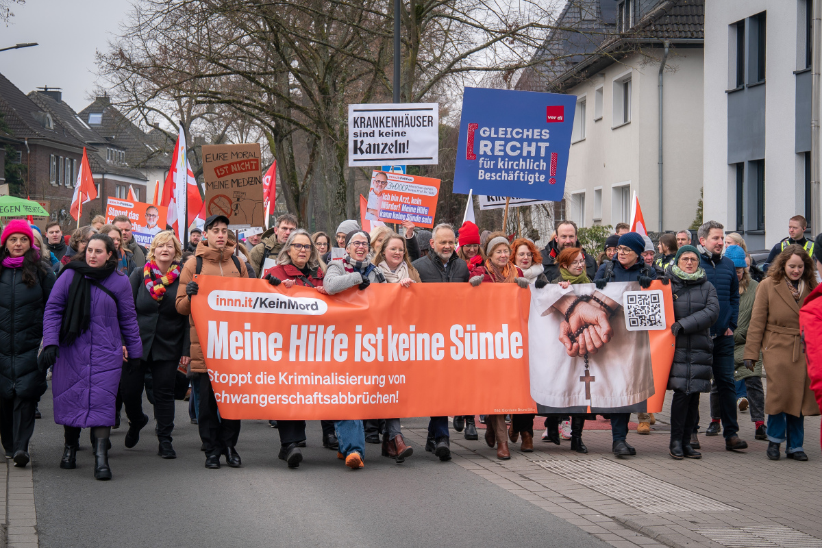 Die Spitze des Demozuges