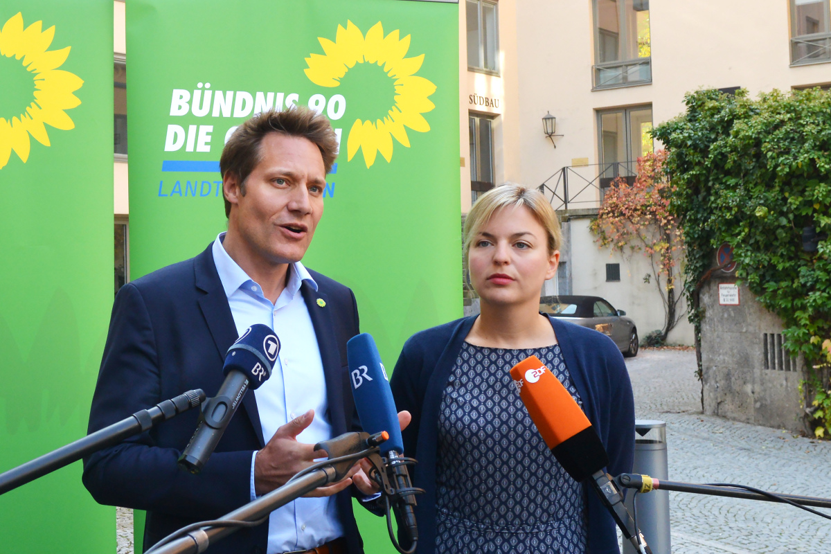Die Fraktionsvorsitzenden der Grünen im Bayerischen Landtag: Ludwig Hartmann und Katharina Schulze
