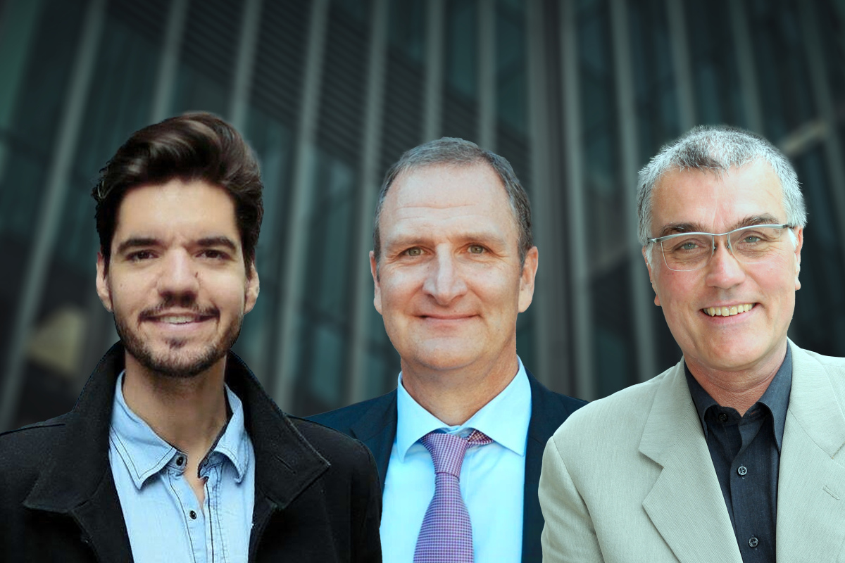 Adriano Mannino, Lutz Jäncke und Thomas Metzinger (v. l. n. r.)