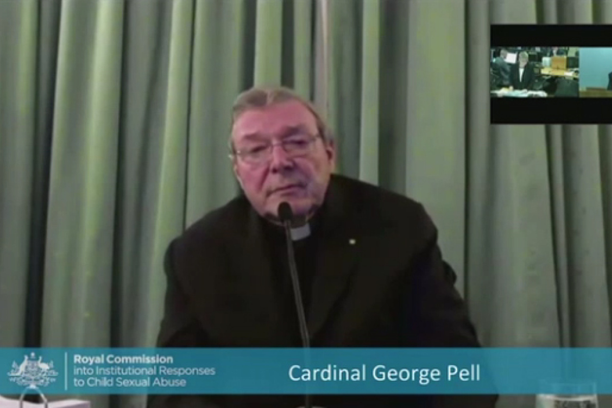 Kardinal George Pell bei seiner Aussage im Missbrauchsskandal