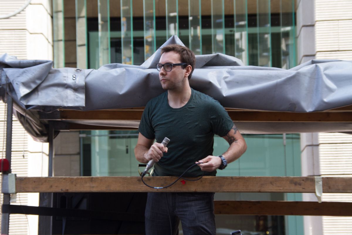 J. Appelbaum bei der Demonstration für Pressefreiheit am 1. August 2015 in Berlin