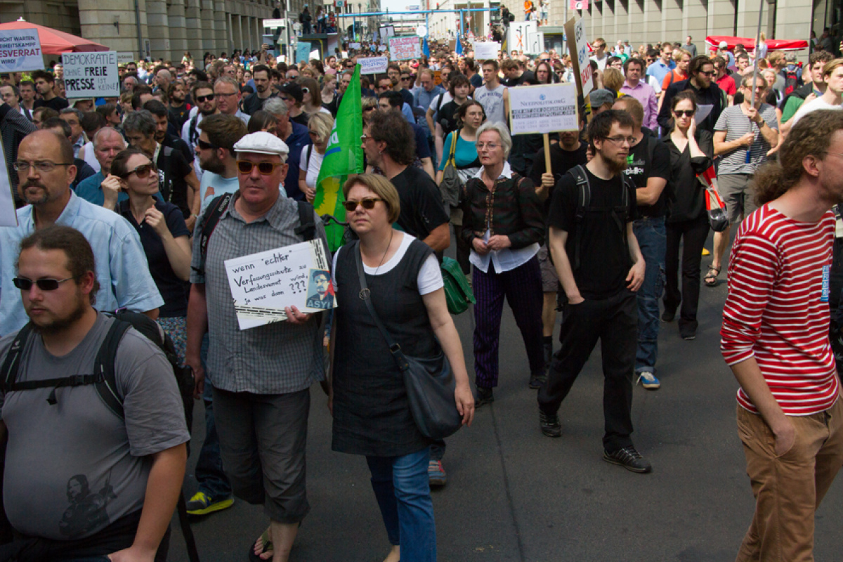 Demonstration für Pressefreiheit am 1. August 2015 in Berlin