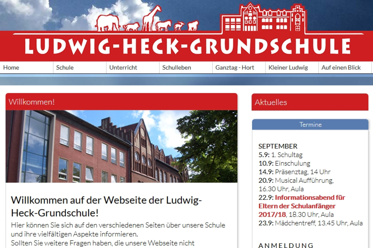Internetauftritt der Ludwig-Heck-Schule, Berlin