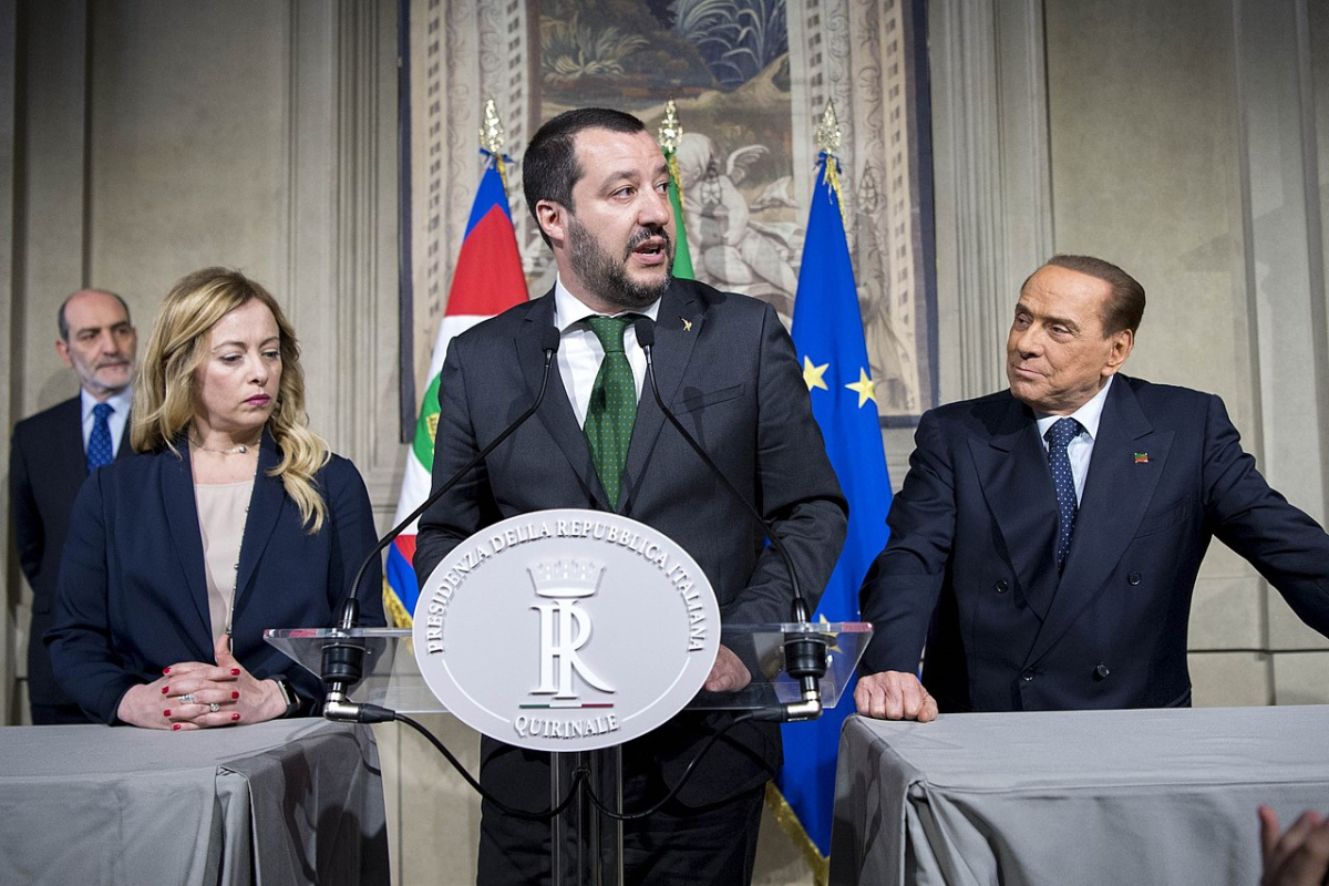 Giorgia Meloni, Matteo Salvini und Silvio Berlusconi