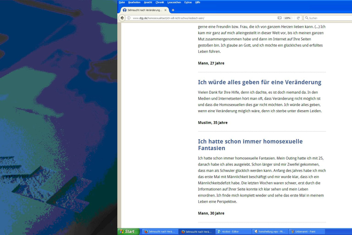 Screenshot "Muslim" auf Homoheilerseite