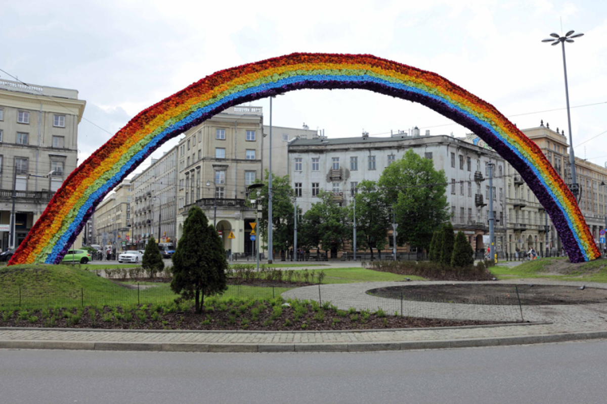 Regenbogen in Warschau