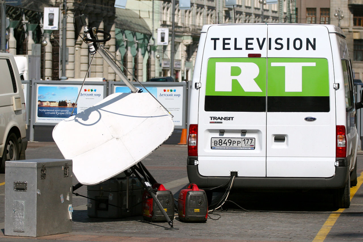 RT-Übertragungswagen in Moskau
