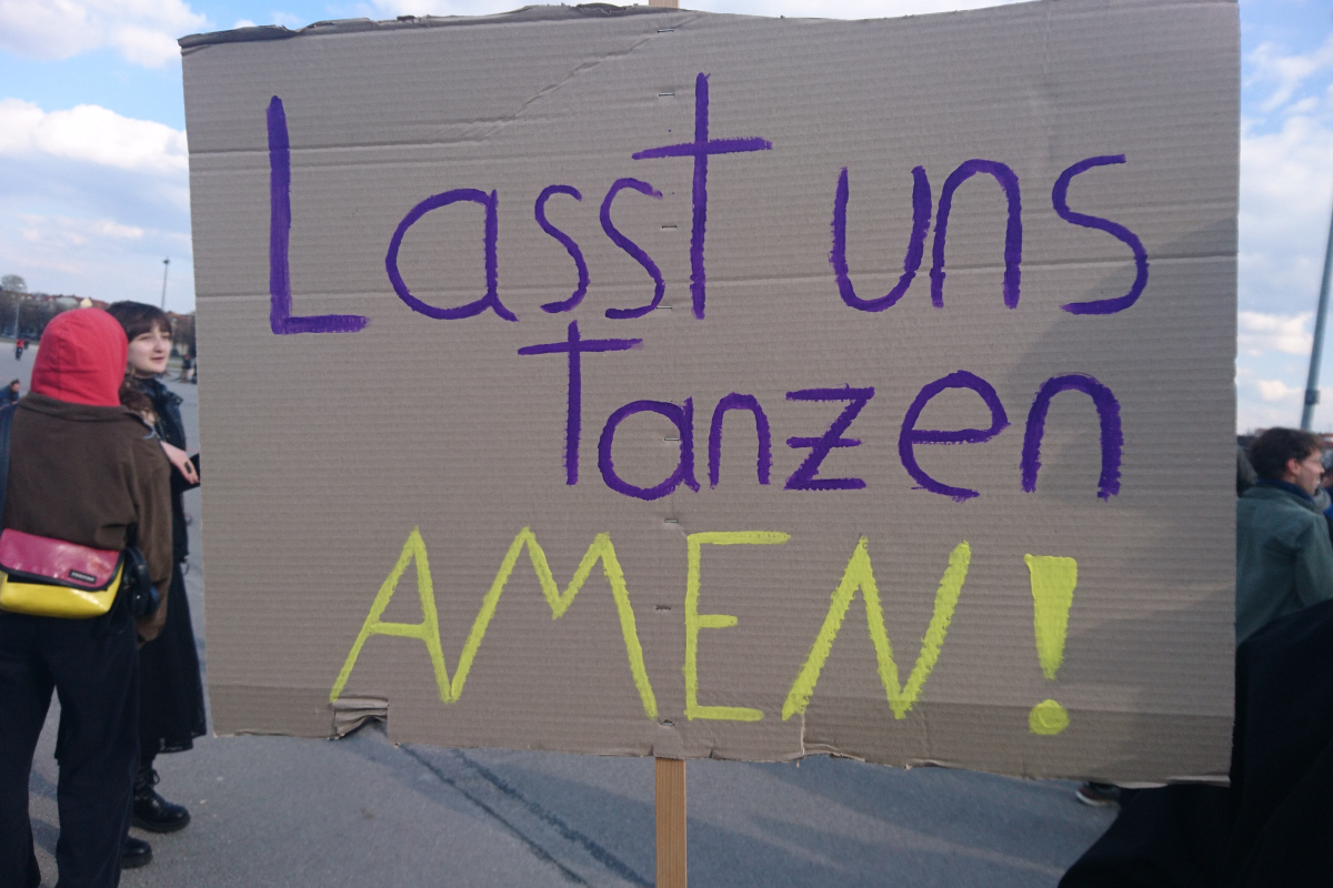 Demo gegen das Tanzverbot am Gründonnerstag 2023 in München