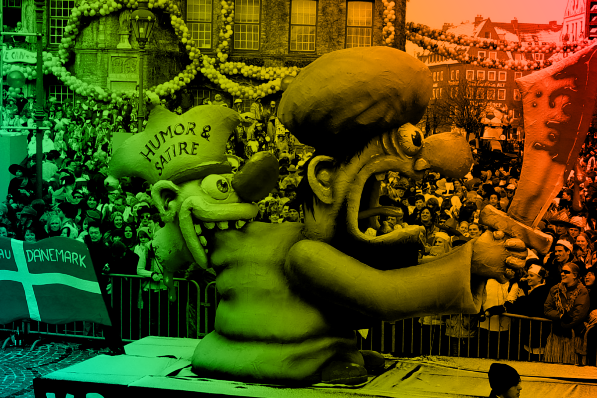 Figur von Jacques Tilly beim Düsseldorfer Karneval