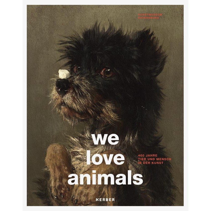 We Love Animal Cover - mit Oelbild - Hund mit Zuckerstueck auf der Nase - von Carl Friedrich Deiker